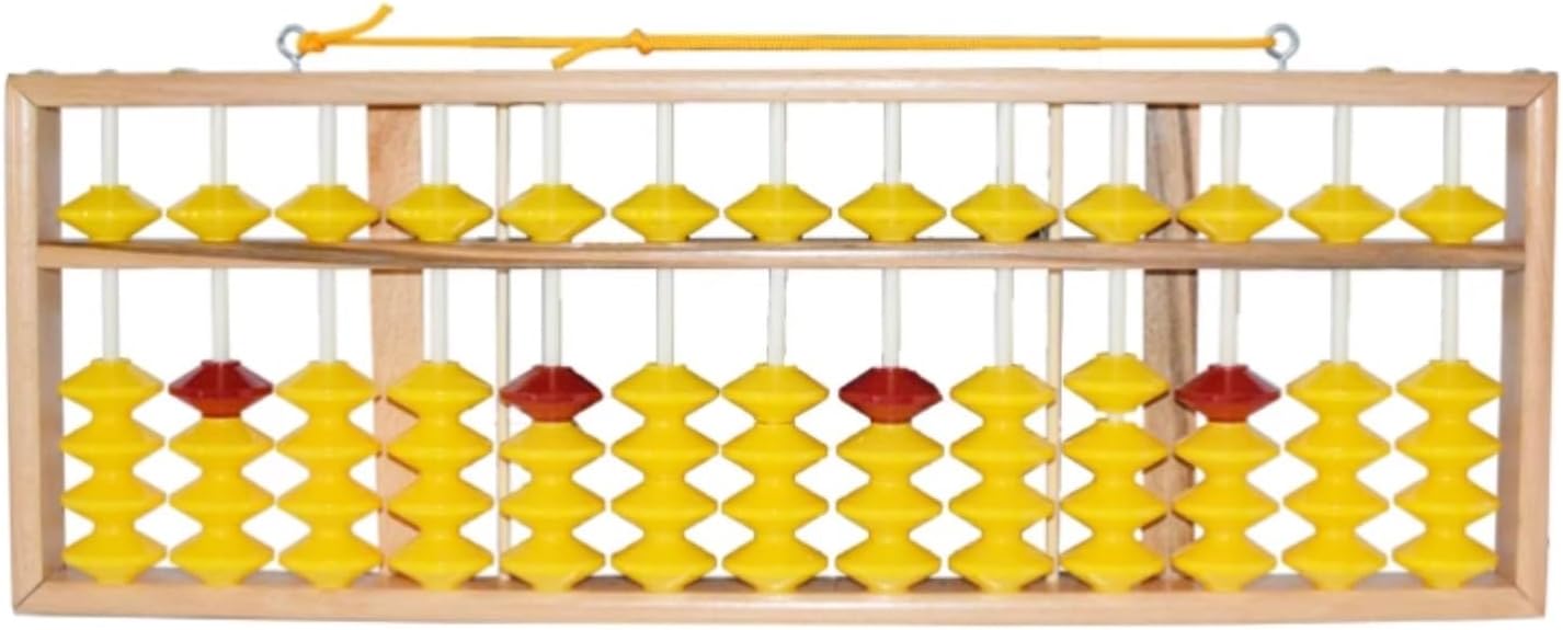 Math Abacus 13 Column Wooden Abacus Educational Tool Mathmetic Calculator for Teacher Student Hanging Abacus Arithmetic Counting Tool