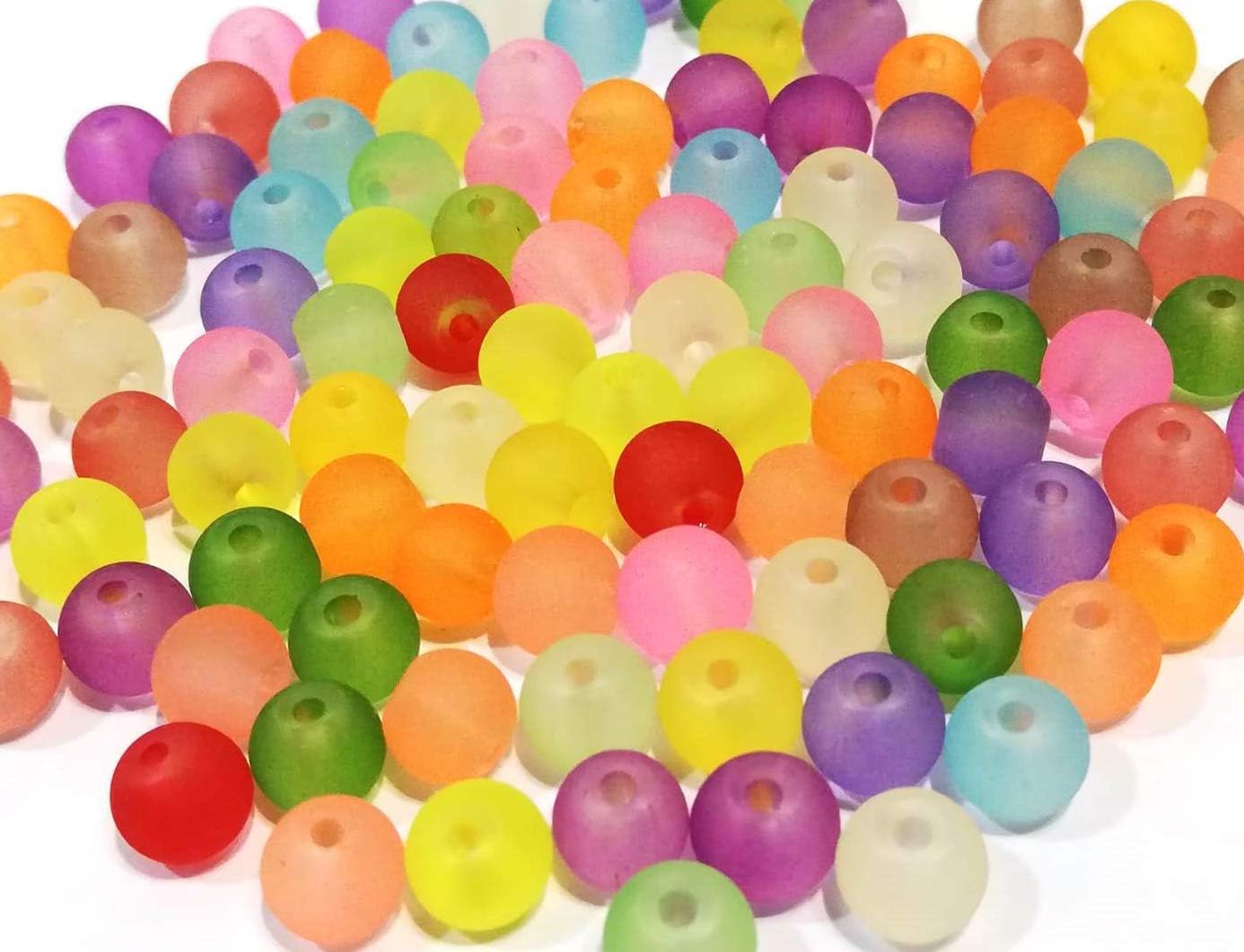 Perline Di Vetro Opache 8 Mm - Set 100 Pezzi Rotondi | Per Bigiotteria E Fai Da Te