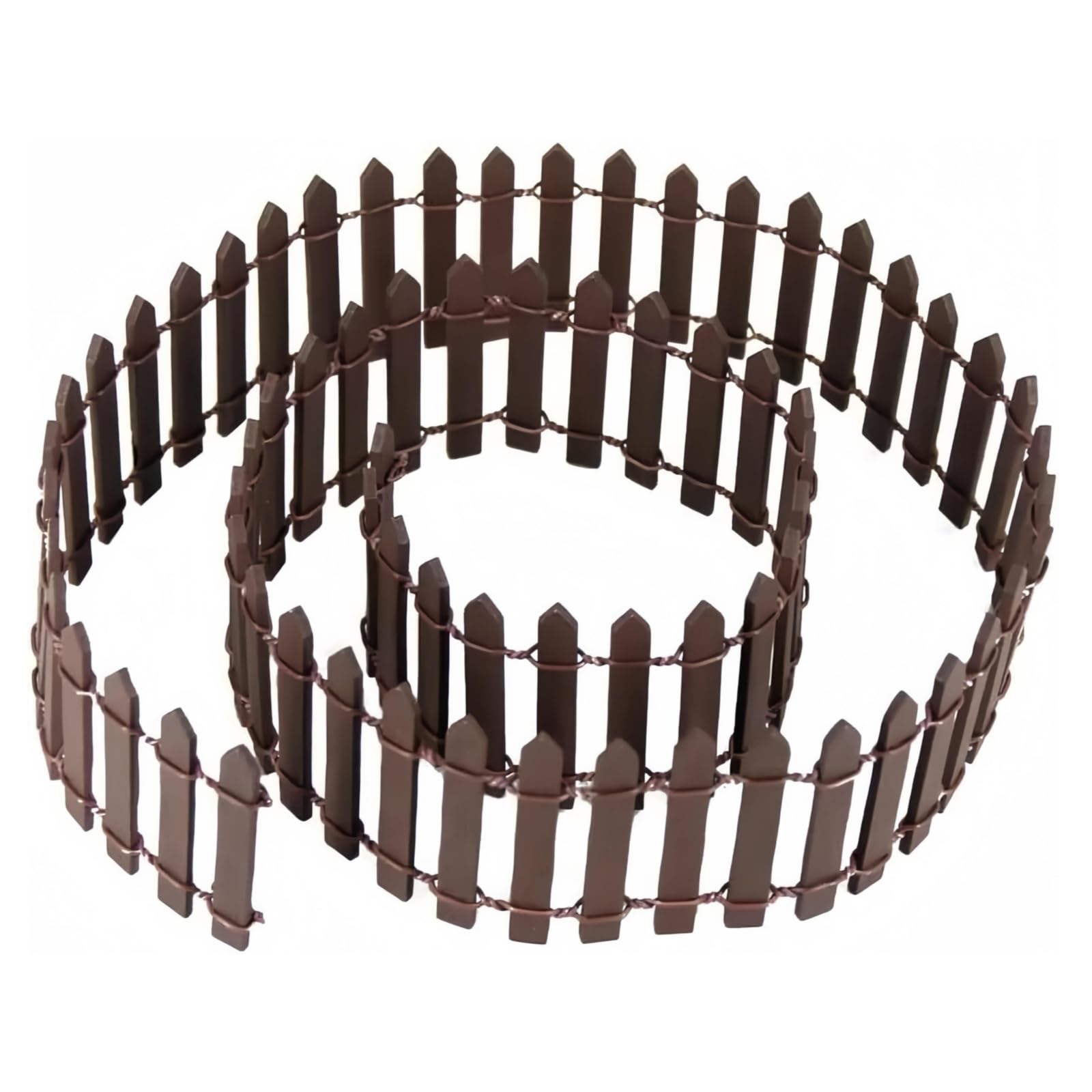 Pchnfei Brown 1Pc 35 Inches Mini Fairy Garden Fence, Micro Landscape Miniature Ornaments For Dollhouse, Plant Pot Diy Crafts, Diorama Project