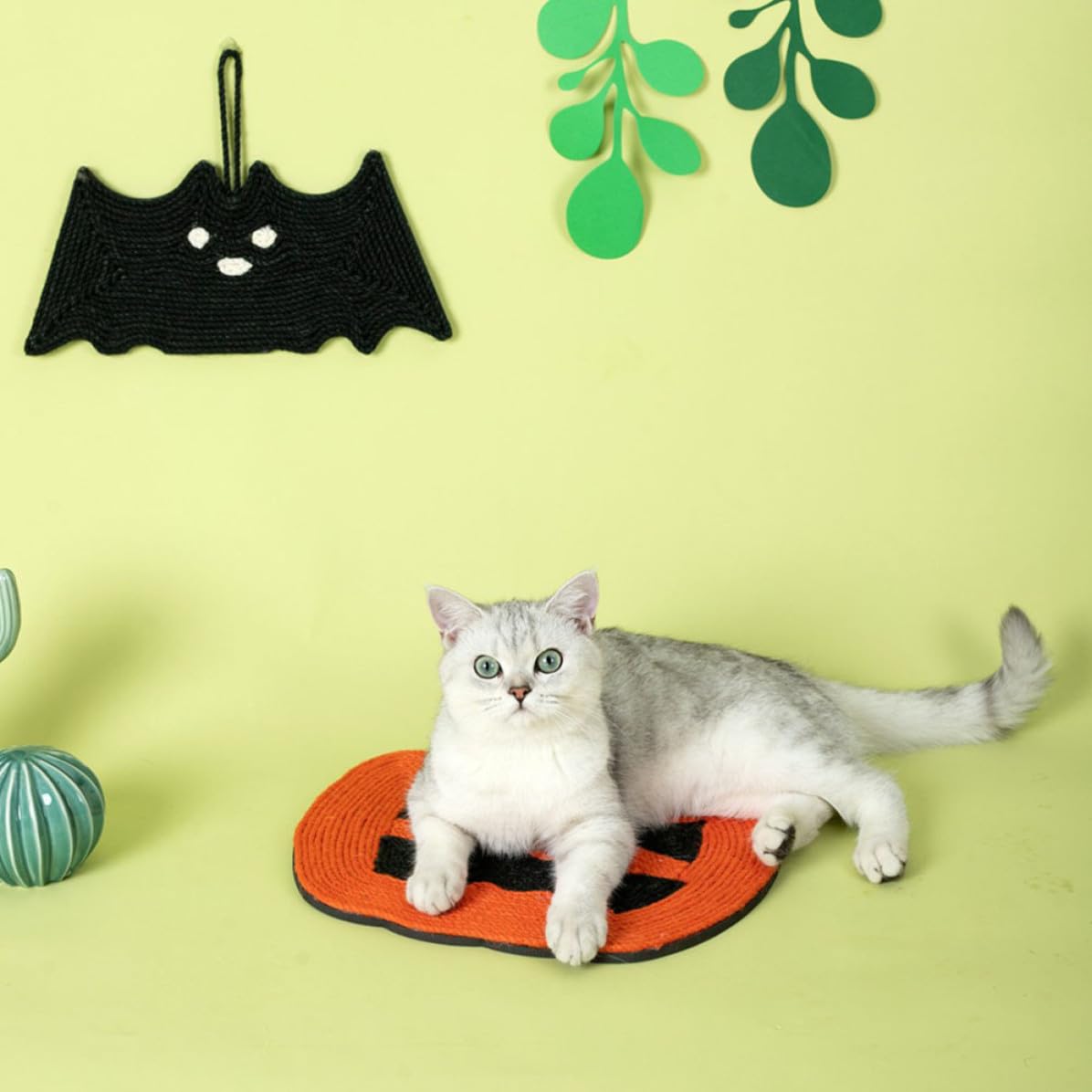 4 Pièces Griffoir pour Chat d'halloween en Sisal, Chaton Maison