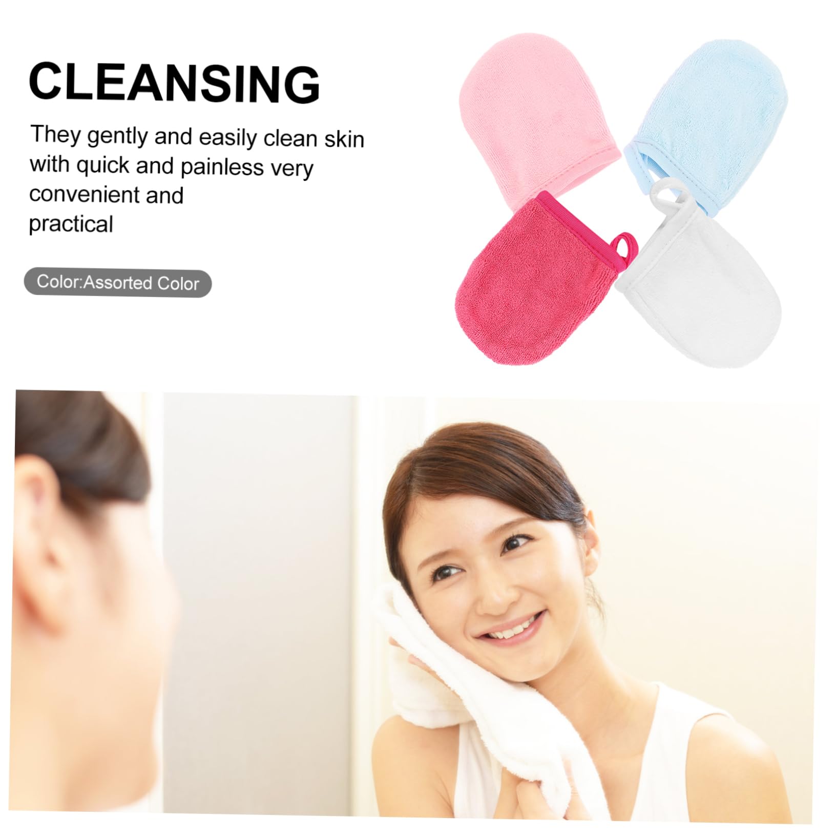 POPETPOP 16pezzi Guanti Esfolianti Per Pulizia Viso Da Microfibra Morbida e Riutilizzabile Per Rimozione Makeup e Della Perfetti Per Uso Quotidiano