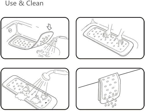 Miniatura 7 de FEIDOL Tapete de baño antideslizante para bebé con ventosas para bañera, tapete antideslizante para ducha, 27 x 15 pulgadas, bonito diseño de