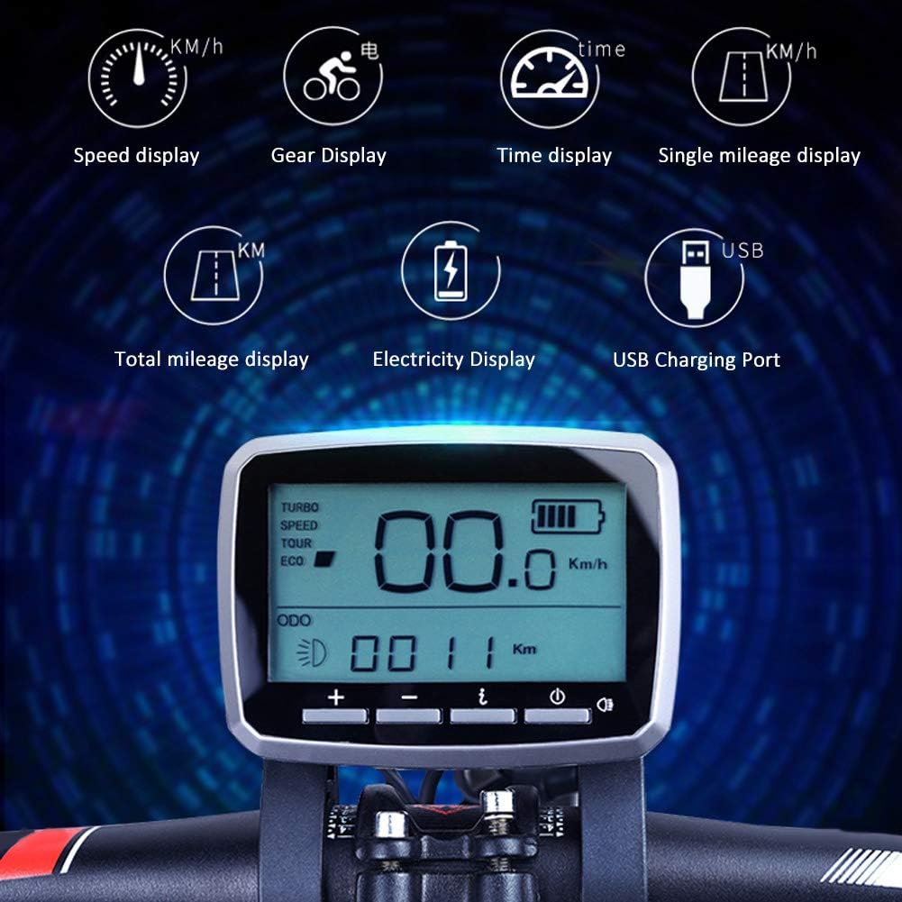 Electric Display Instrument, VLCD-5 Control Panel for Battery Consumption, Speed Measurement, Trip Record for Easy to Use, Lightweight Design, Plug and Play Connectivity