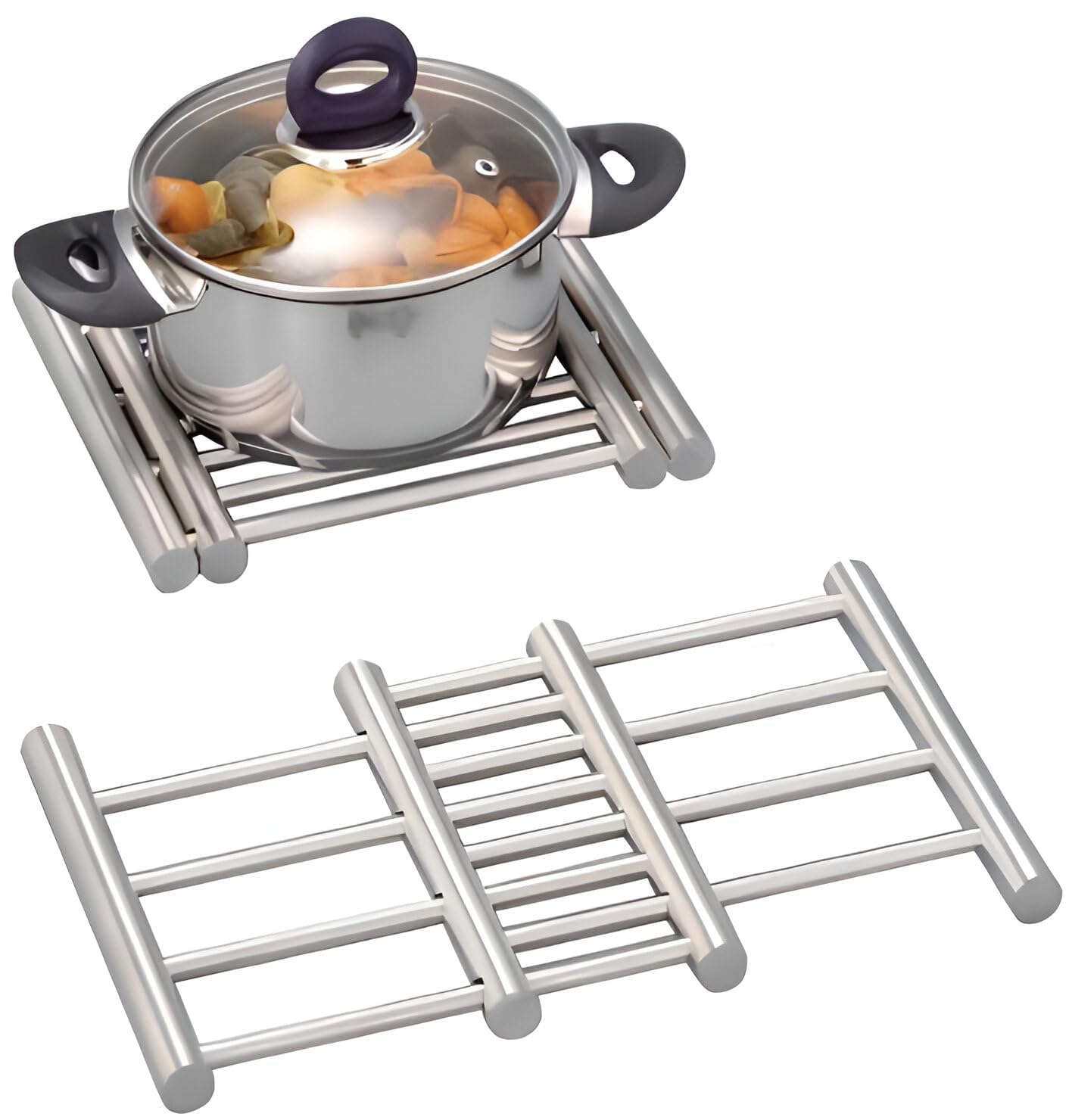 PRAMANTA Kitchen Utensil Rack Steam Food Pot Stand, Hot Cooker Stand, Steamer Stand Storage Holders & Racks // Hot Pan Vessel Holder for Dining (1Pcs)-image-26