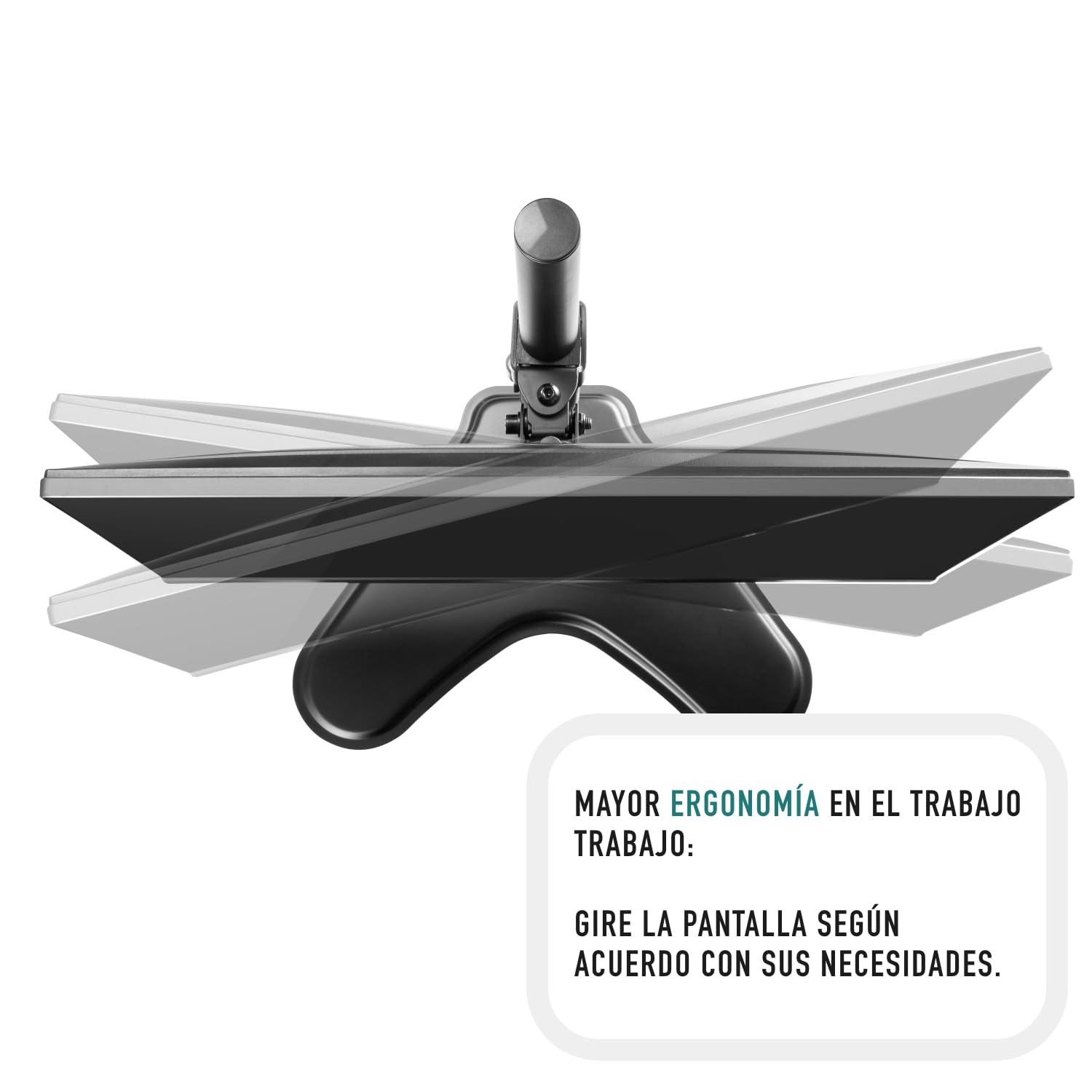 Soporte para 1 Monitores para 13”-32” Pantallas, Soporte Dos Monitores con Construcción Robusta, Brazo Monitor - Inclinación Ajustable ±45º/Giro 360º/Rotación 360º/Peso hasta 8KG/ VESA 75 y 100mm