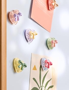 Mymazn 12Pcs Cute Fridge Magnets, Refrigerator Magnets, Heart | Colorful Fun Small Decorative Magnets for Whiteboard, Cabinet, Locker, Classroom, Kitchen, Office