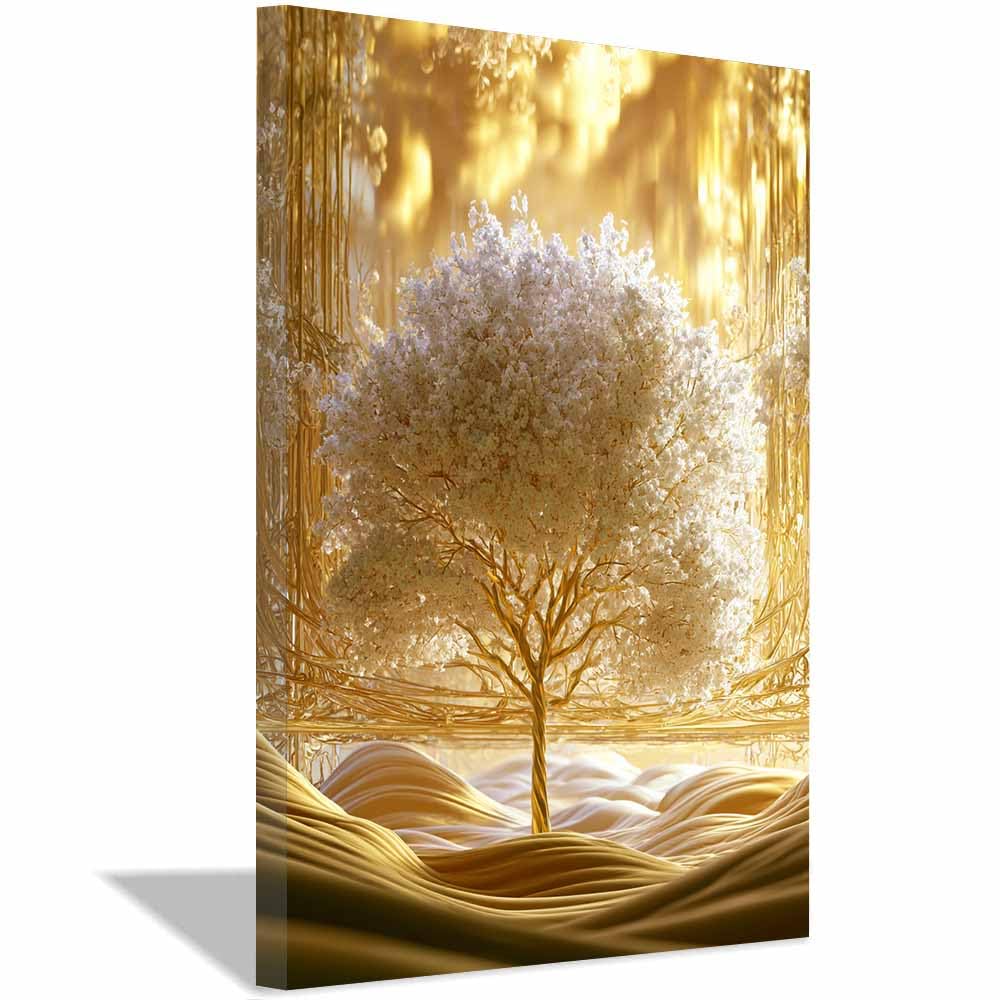 XENIOU Tree Wall Art Rainbow splash tree canvas painting wall art, Living Room Bedroom Hallway Stairs Decoration.(Multicolor)-70x100cm Framed