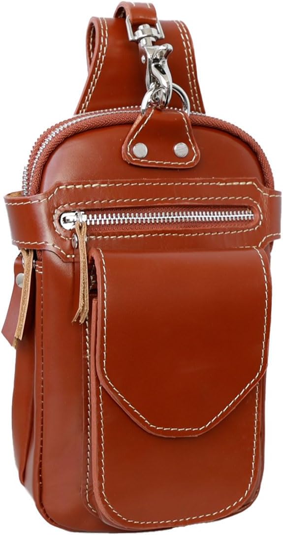 お正月なんで少しの時間…シータパランティカウエストポーチ　シボ革　ブラウン お正月なんで少しの時間…シータパランティカウエストポーチ シボ革