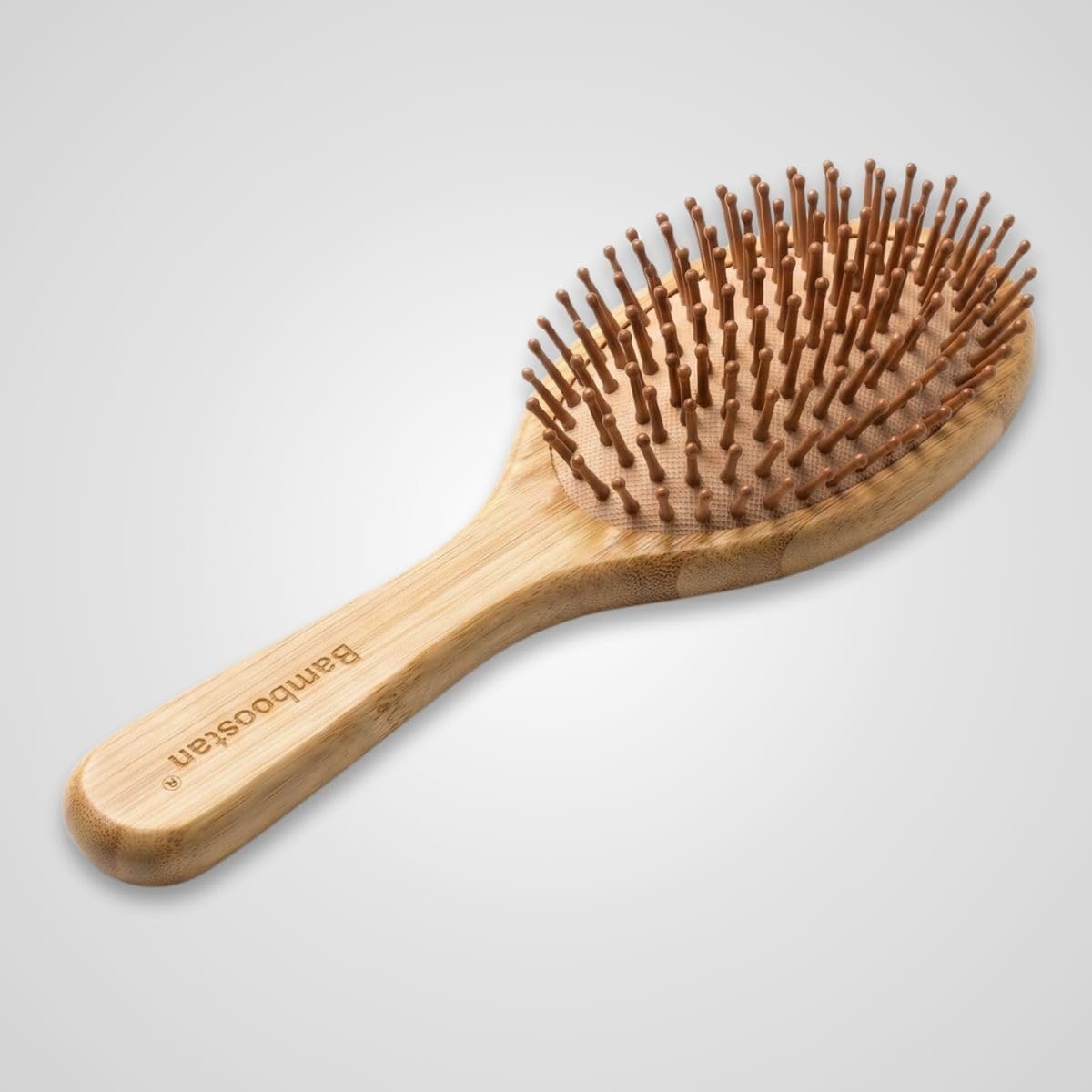 Bamboo Hairbrush, All Hair Types, Natural Bamboo Finish, Paddle Brush, Rounded Bamboo Bristles, Anti-Static, Scalp Massage (Oval)-image-30
