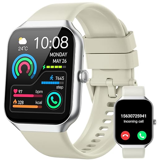 Smart Watch for Men Women (Answer/Make Call), 1.96"HD Smartwatch with Heart Rate/Sleep Monitor/Pedometer/Calories, 113+ Sports Fitness Tracker Watch, IP68 Waterproof Activity Tracker for Android iOS