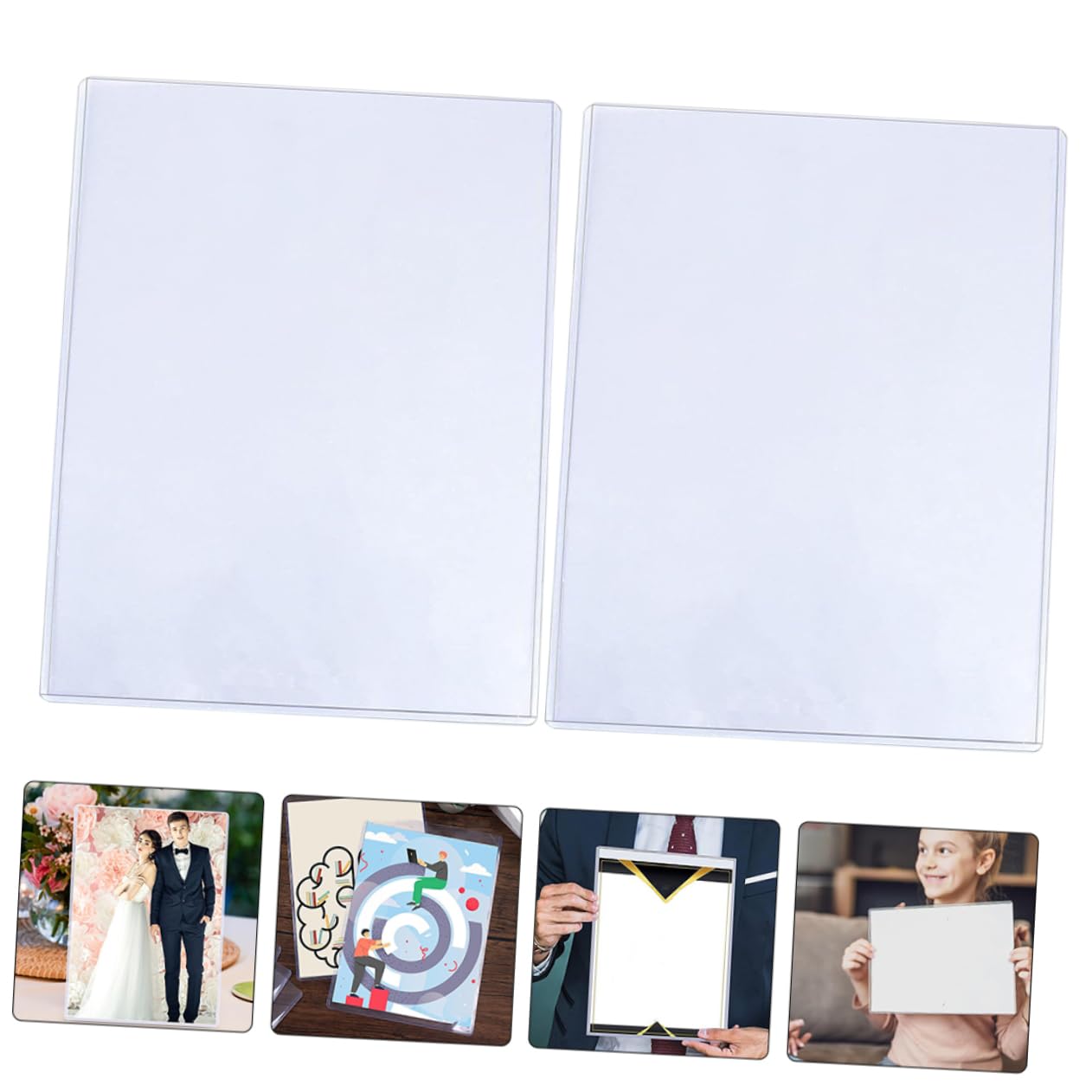 Buste Protettive in Forma Semplice e Ordinata in Plastica Bianca per Foto 12 Pezzi e Visualizzare Fotografie Custodie Pratiche per Proteggere Immagini