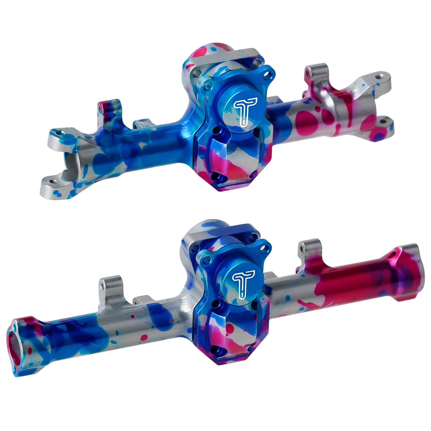 TCRC Colorful Splash Anodizing Aluminum Front Rear Axle Housing with Diff Covers Set for Axial SCX24 Deadbolt C10 90081 1/24 RC Crawler Upgrade Parts