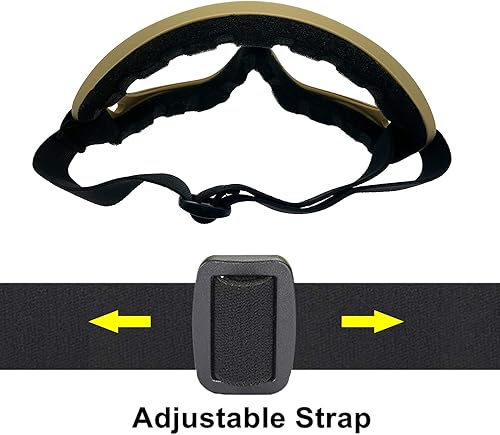 Miniatura 5 de Gafas de motocicleta - Juego de 4, rojo, amarillo, caqui, marco verde, lente transparente, ajustable, portátil