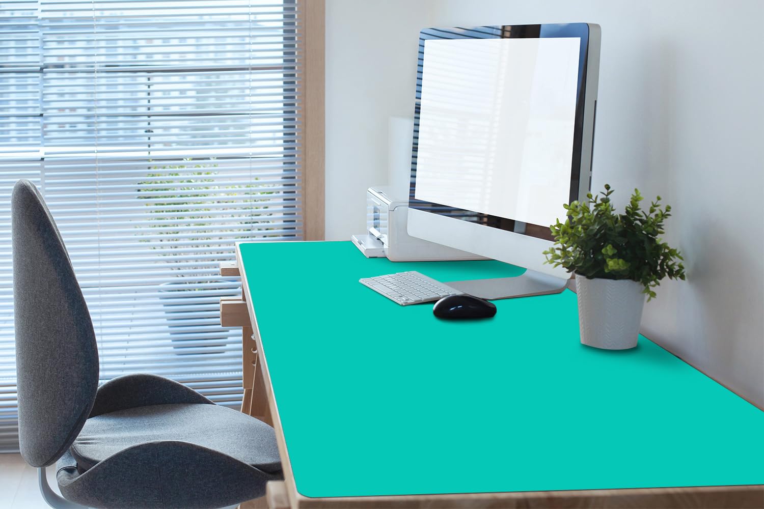 Sottomano da Scrivania 120x60 cm in Vinile PVC Protezione e Decorazione Facile da Pulire Superficie Protettiva per Ufficio e Casa Antiscivolo Impermeabile - Turchese