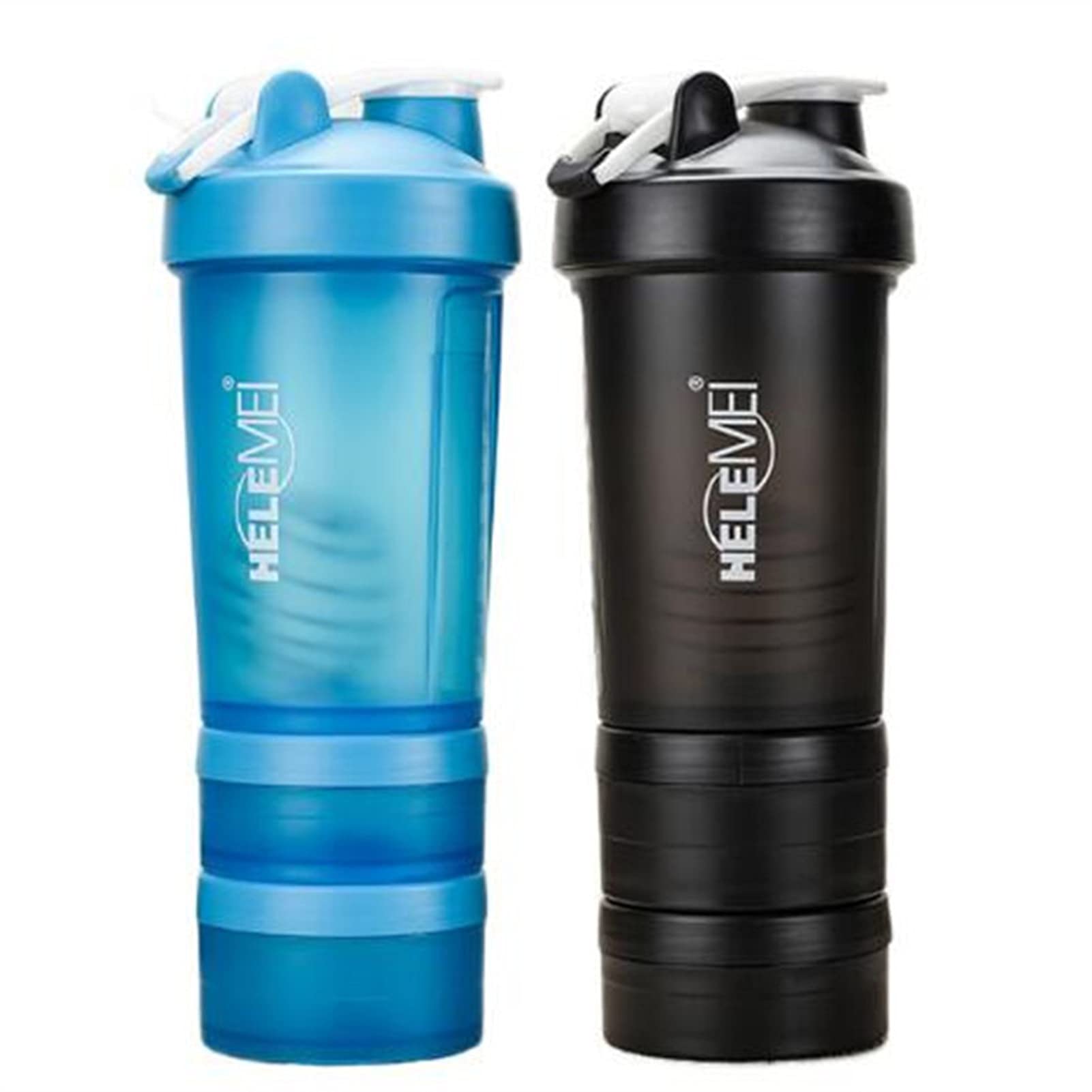 Twey Protein Polvo Shaker Botellas Spring Shaker Cup Gym Three Capas Shaker Protein Milk Shaker Deporte Botellas de Agua