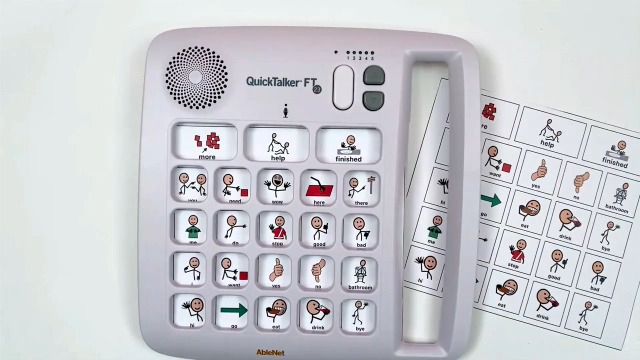 AbleNet QuickTalker 7 - Portable Multi-Message Speech Device with FeatherTouch Technology, 23 Messages, 5 Recording Levels, and Durable Design, AAC Communication Device for Non Verbal Kids & Adults - Image 5