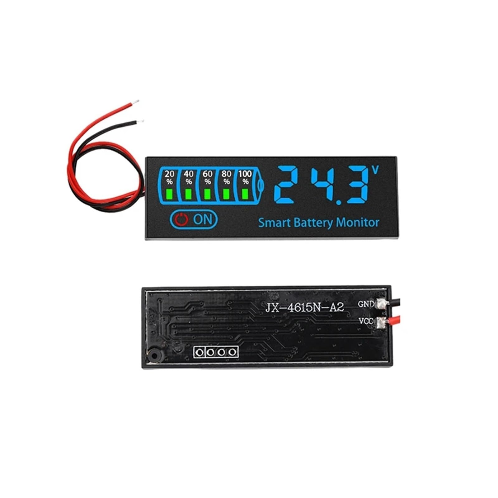 AT02-18650 Li-Ion Lipo Tester - 7-55V Säurebatterie-Füllstandsanzeige mit LED