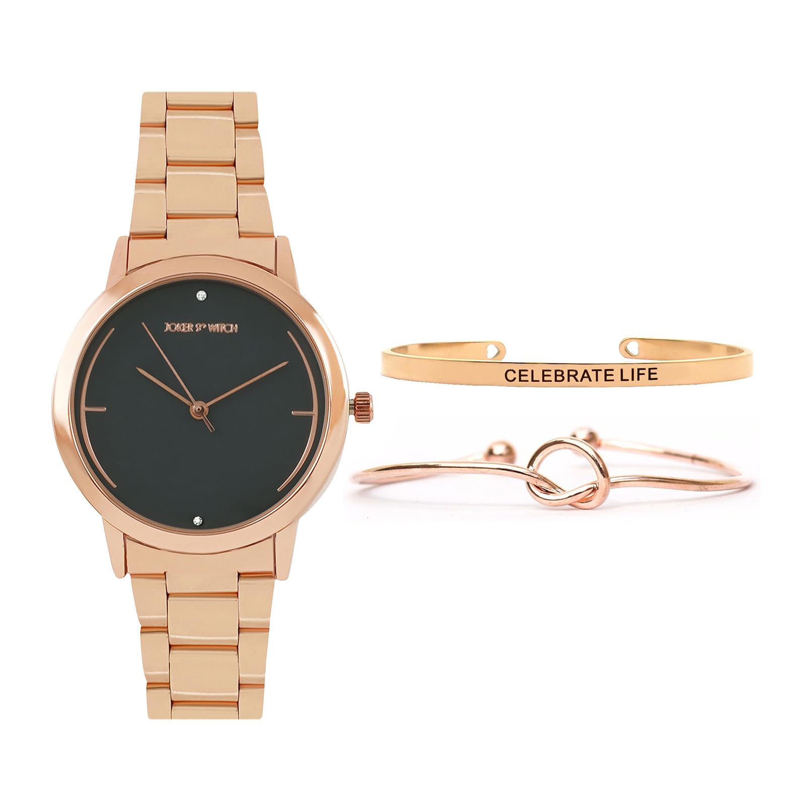 Joker & Witch Stainless Steel Women Faye Rosegold Analog Watch Bracelet Stack, Grey Dial, Rose Gold Band (B0C7L9KJX9) Amazon Price History, Amazon Price Tracker
