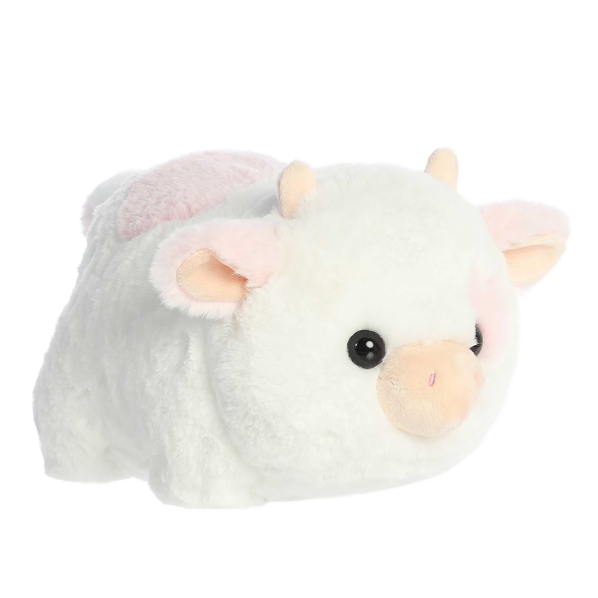 Aurora® Adorable Spudsters™ Moonique Strawberry Milk Cow™ Stuffed Animal - Comforting Cuddles - Playful Charm - White 10 Inches