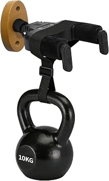 Auto-Lock Guitar Wall Mount, Self-Locking Guitar Hanger with Nitro-Safe Velvet, Holds 22 lbs, Wall Mount for Acoustic, Electric, and Bass Guitars, Easy Installation,Yellowish Brown