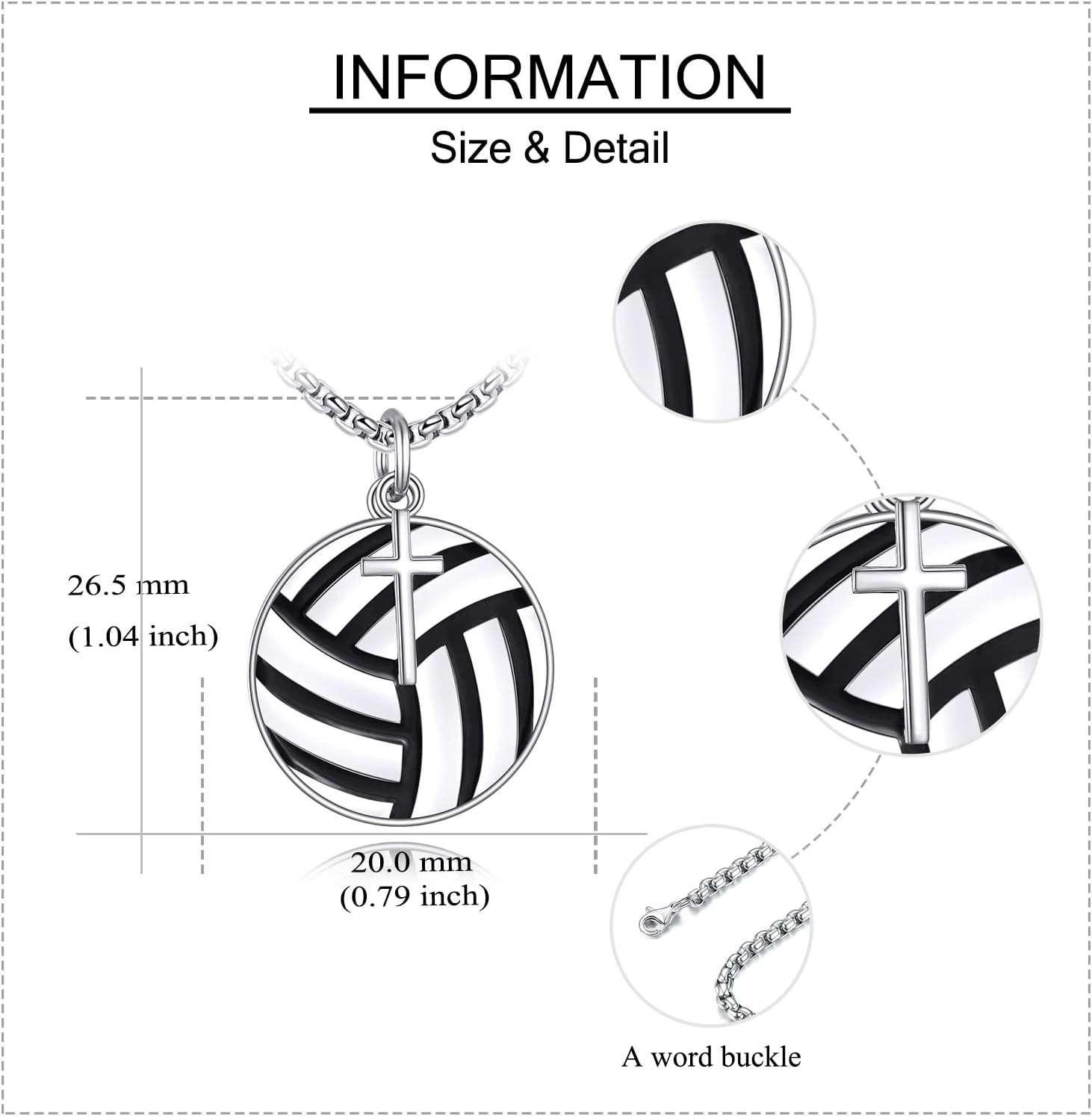 YFN Sport Necklace Sterling Silver Never Give Up I Can Do All Things Pendant Jewelry Sport Gifts for Women Men - Image 4