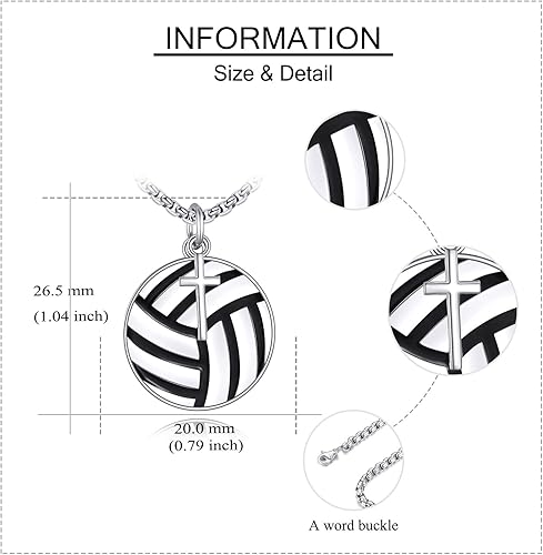 Miniatura 4 de YFN Collar deportivo de plata de ley con dije de "Never Give Up I Can Do All Things", joyería para mujeres y hombres
