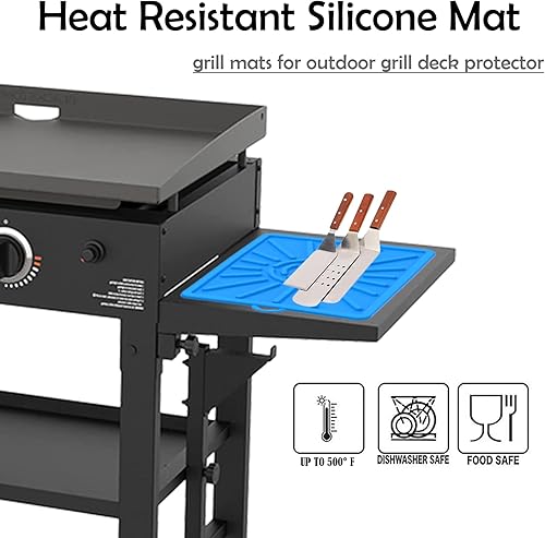 Miniatura 2 de Tapete para parrilla, tapete lateral para Blackstone, almohadilla de silicona para parrilla al aire libre, encimera de cocina, tapete de parrilla de