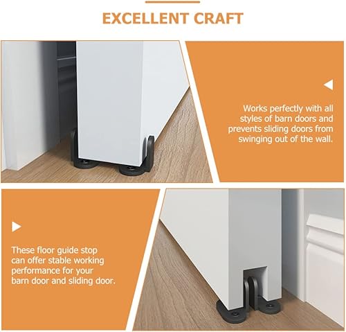 Miniatura 9 de TEHAUX 12 guías de piso para puerta de granero guías inferiores para puerta corrediza guías de acero para puerta de armario con tornillos