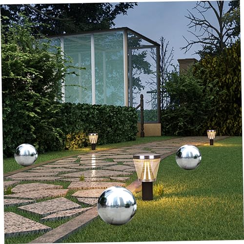 Weduspaty Gazing Ball Spiegel Gepolijst Glad Holle Rvs Gazing Globe Reflecterende Decoratieve DIY Plated Gazing Ballen voor Garden Plaza, Zilver - Afbeelding 3