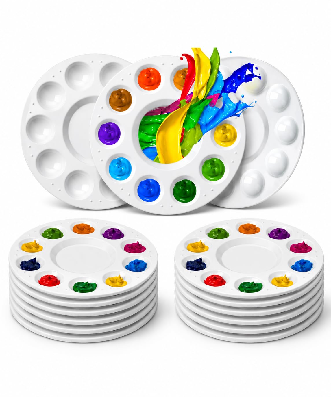 Mr. Pen- Round Paint Tray Palettes, 12 Pack