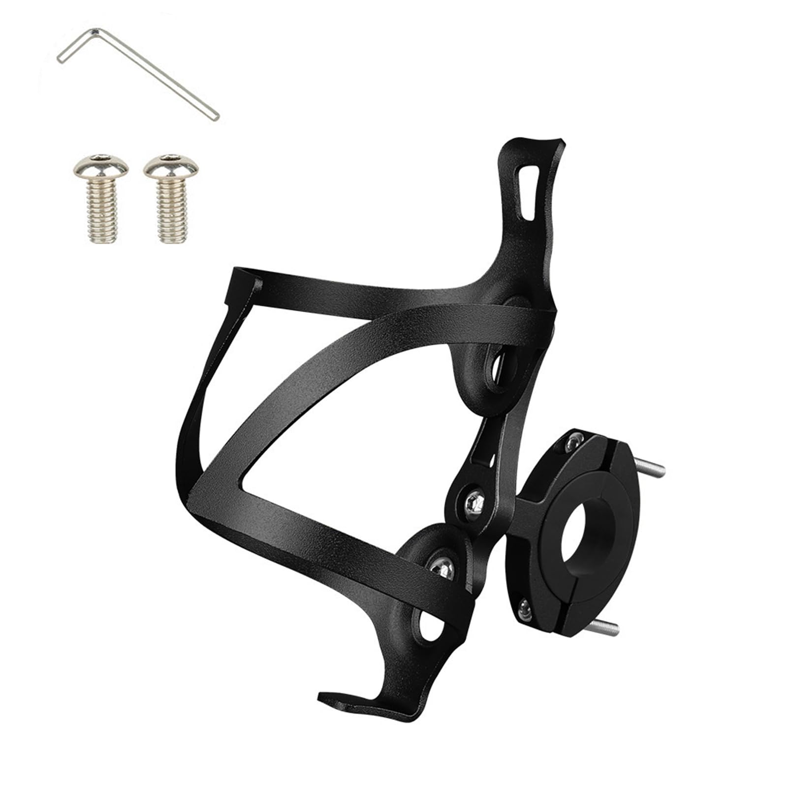 TOYBY Bike Water Bottle Holder, Bicycle 2-in-1 Water Bottle Cage, Aluminum Alloy Water Bottle Cages, Universal Rotation Cup Drink Holders for Bike Handlebars, Motorcycle, MTB,Stroller