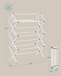 SONGMICS Séchoir à vêtements pliable, séchoir à linge, séchoir à vêtements, cadre en acier, 37 x 75 x 135,1 cm, assemblage facile, usage intérieur et extérieur, blanc ULLR771W01