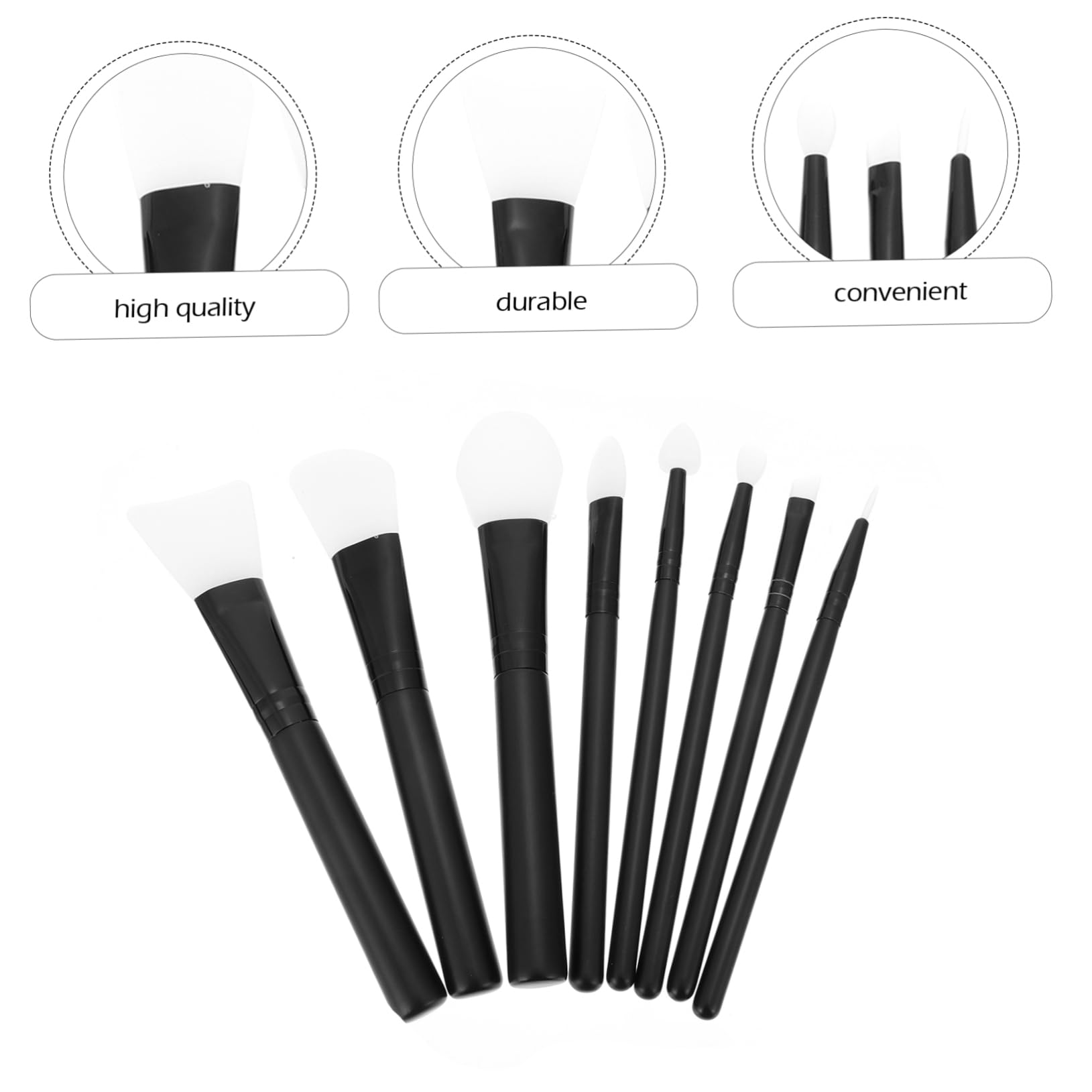 FRCOLOR 3er-set Make-up-pinselset Aus Silikon Für Concealer Maskenpinsel Hohe Temperaturbeständigkeit Für Creme-foundation Für Unterwegs Und Zu Hause 8 Stück * 3