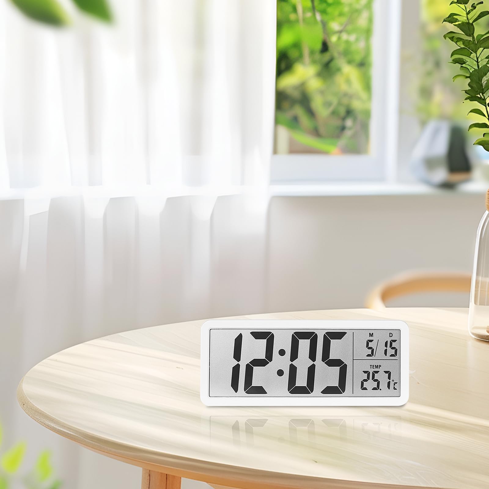 Horloge Numérique BORDEAG avec Température et Humidité, Date, pour Salon Chambre Bureau