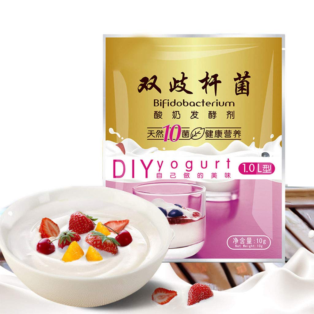 Paquete de 10 Iniciadores de Yogur de Bifidobacterias, 10 Tipos de Cultivo de Yogur DIY para Hacer Postres en Casa, Yogur en Polvo a Granel