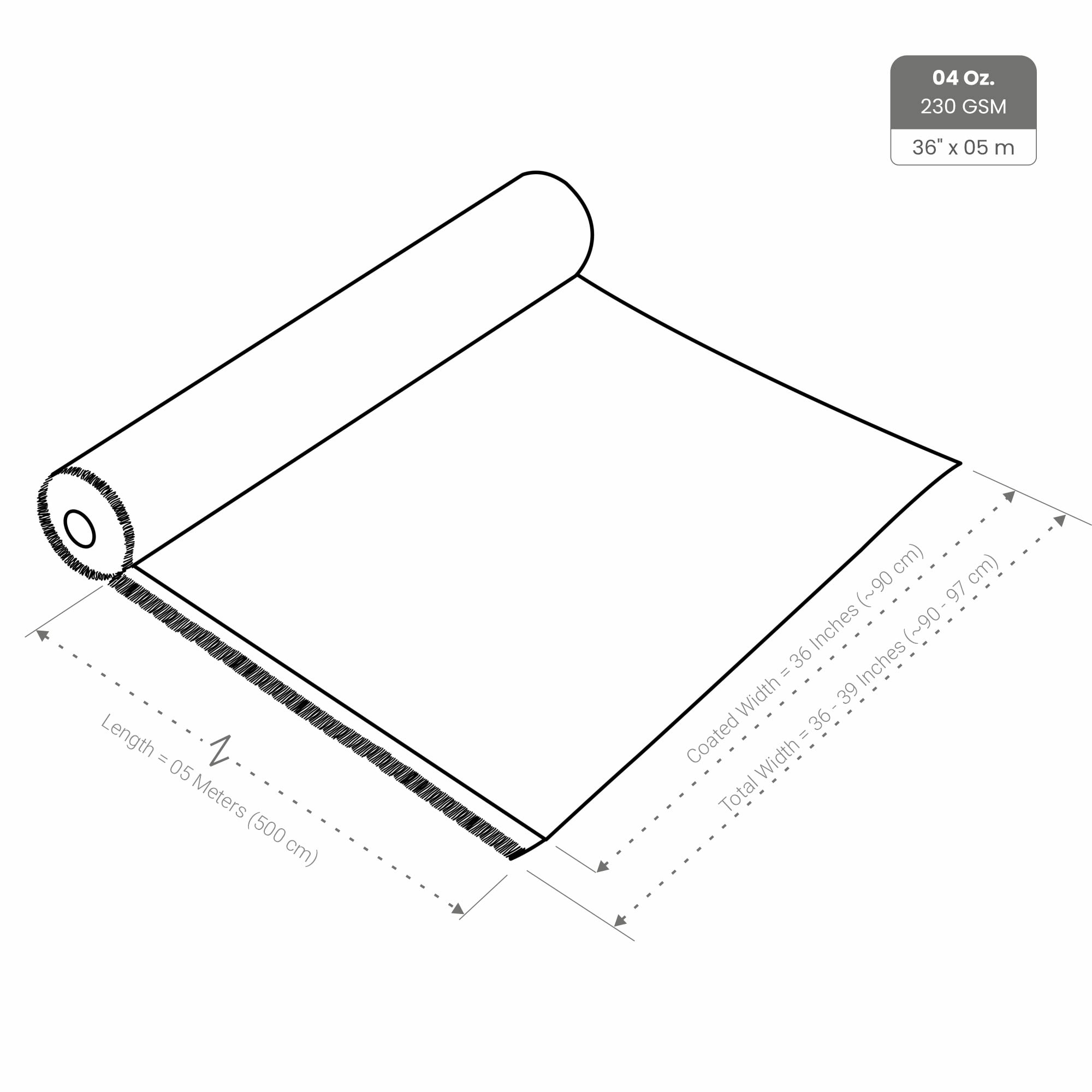 Scholar Art® Hobby Series 04 Oz (230 GSM) Medium Grain Primed Cotton Canvas Roll for Oil & Acrylic Painting (100% Cotton Rolled Canvas for Painting), White (36 Inch x 5 Meter) 1