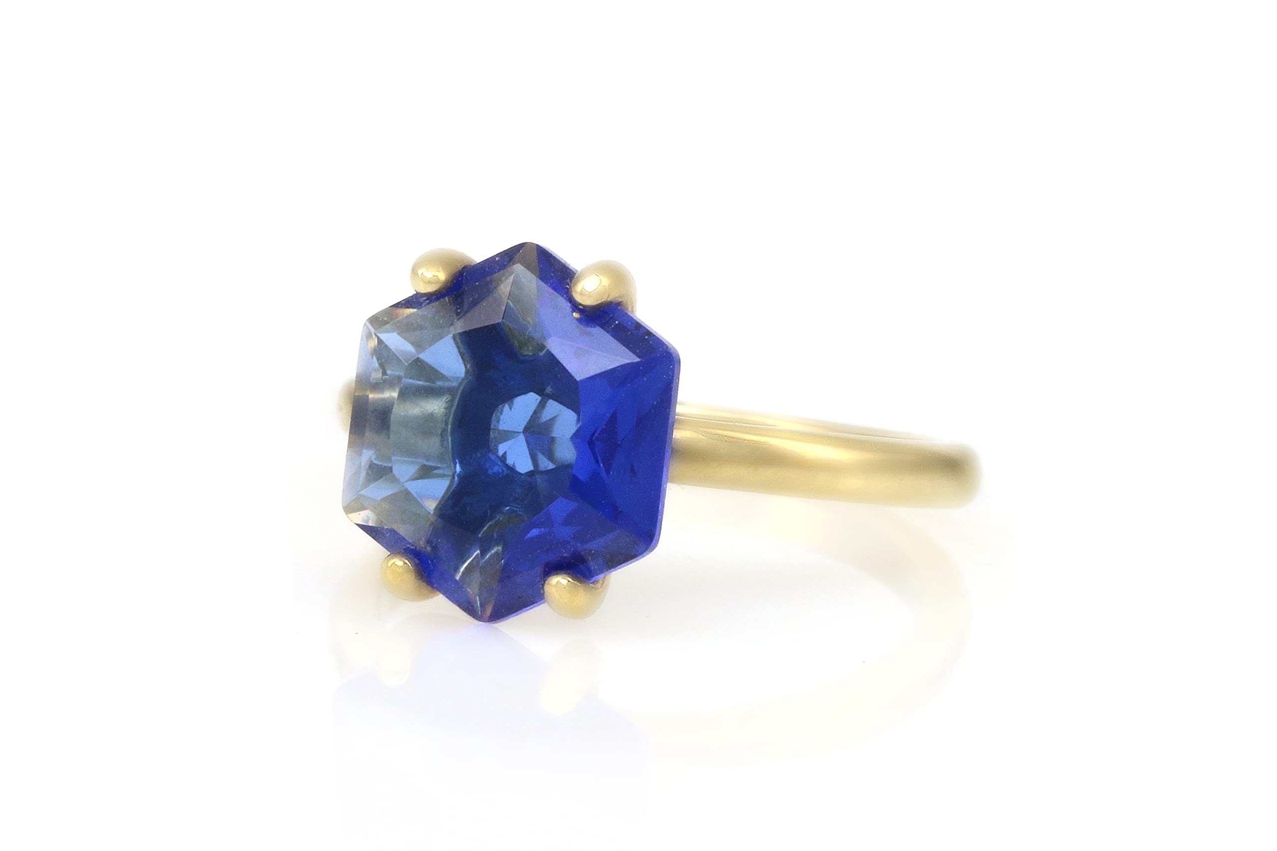 Bague saphir bleu profond sur mesure résolvant le choix de taille - 11
