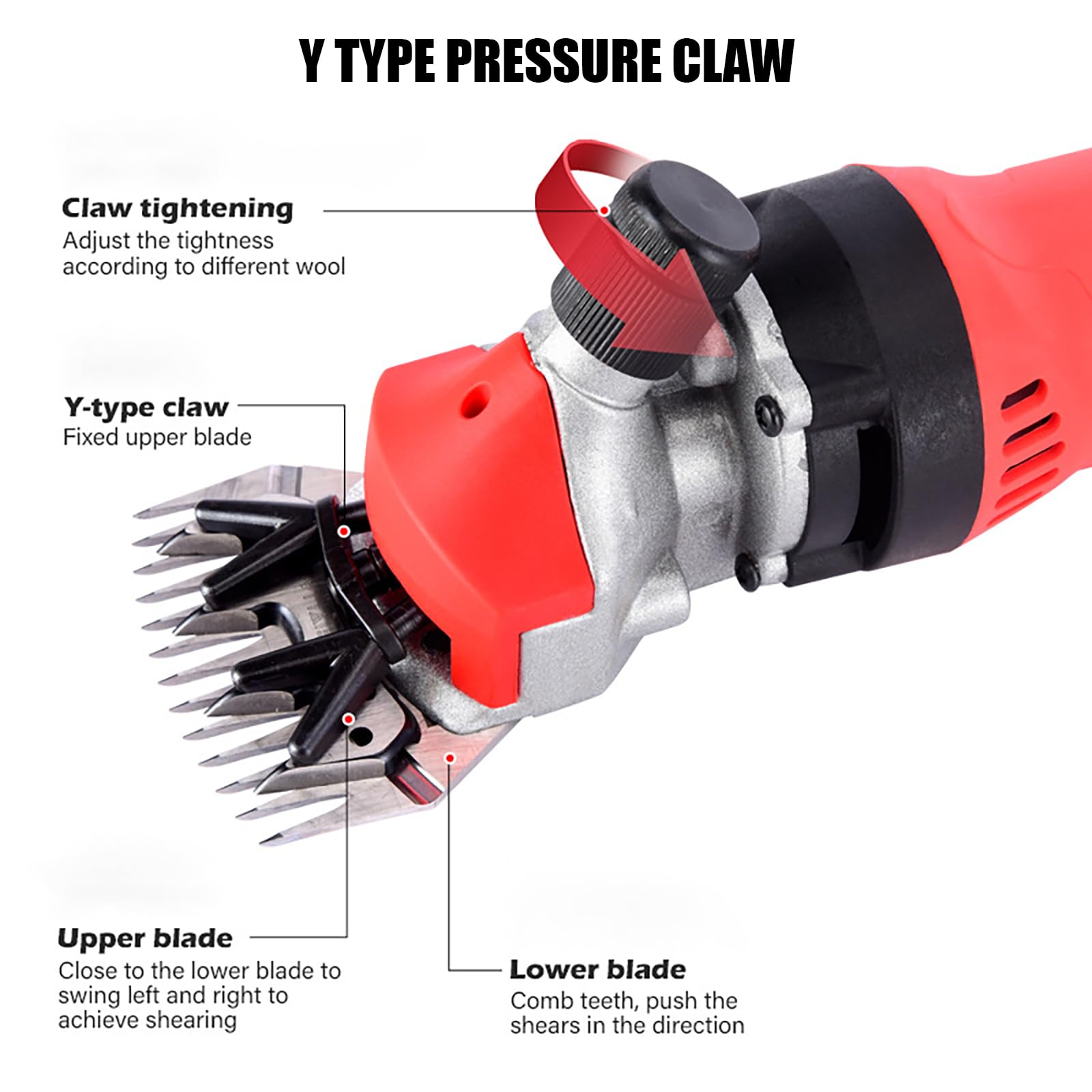 Potentes tijeras eléctricas para ovejas, esquiladoras para ovejas de 900 W, con cuchilla de 6 velocidades y 13 dientes, para afeitar lana de piel en ovejas, cabras, ganado vacuno y granja blue