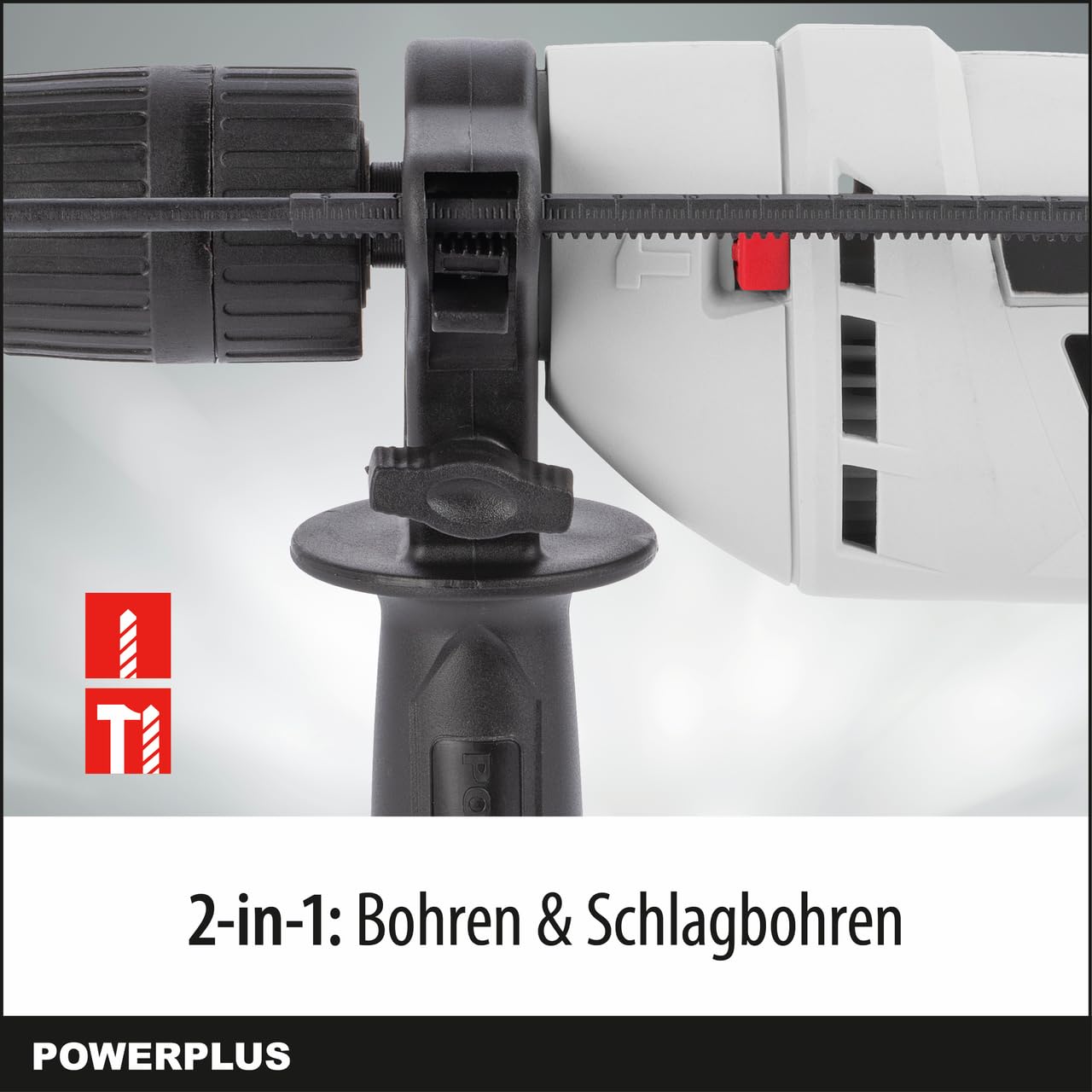 POWER plus Powerplus Elektro-Schlagbohrmaschine POWC10200-2 in 1: (Schlag-) Bohren, 600 W Bohrmaschine, Links-Rechts-Schalter für Schrauben