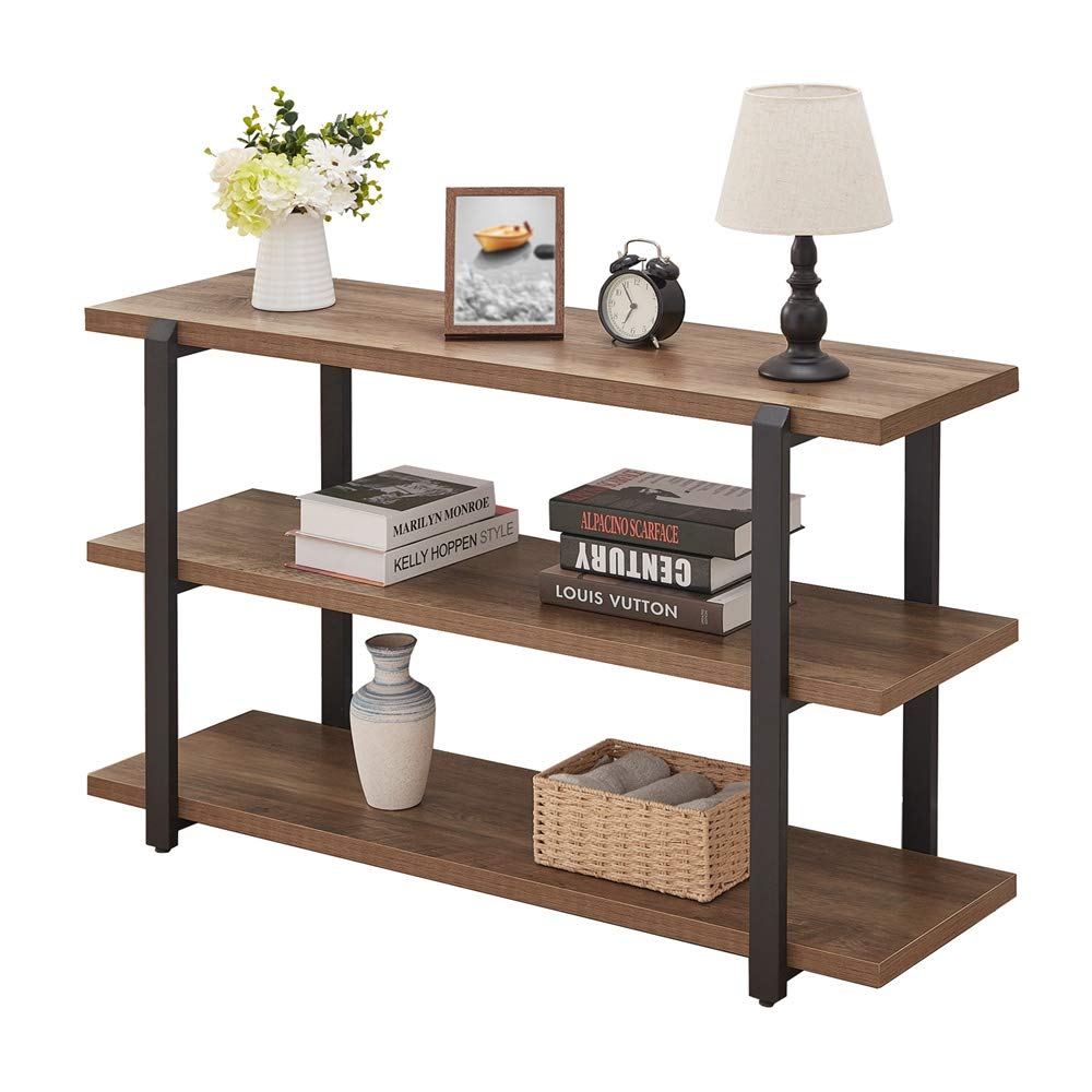 Buy FOLUBAN Console Table, Rustic Long Sofa Table with 3Tier Open