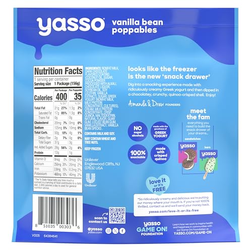 image for Yasso Frozen Greek Yogurt Poppables Vanilla Bean Poppables for a ridic