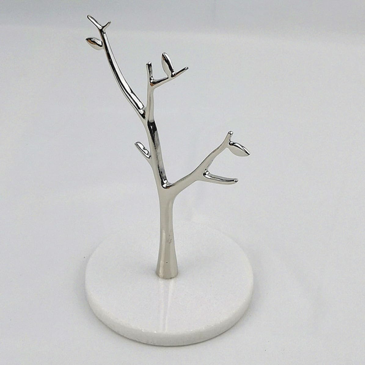 TEHAUX Expositor de Joyas Forma de Árbol de Mármol Plata para Anillos