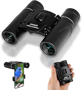 300 x 25 Binoculars for Adults & Bird Watching Binoculars, BAK4 Prism, FMC Lens, Light Binoculars, with a Smartphone Adapter, for Bird Watching, Hunting, Travel, Sports Events asin的图片