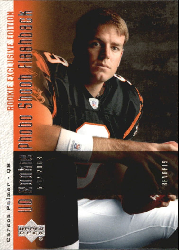 Amazon.com: 2006 Upper Deck Rookie Exclusive Rookie Photo Shoot Flashback  #CP Carson Palmer NFL Football Trading Card : Collectibles & Fine Art