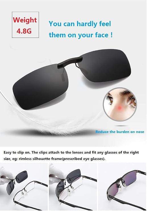 Polarized Clip Sunglasses for Prescription Eyeglasses-Clip on Sunglasses