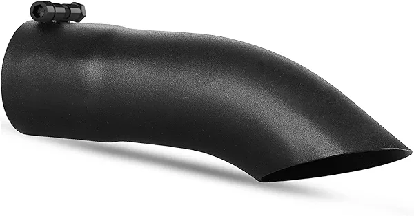 YITAMOTOR 2.5 Inch Inlet Turn Down Exhaust Tip, 2.5" x 2.5" x 9" Stainless Steel Professional Exhaust Tail Tip, Fit 2 1/2 Inch Outside Diameter Tailpipe, Black Painted Surface, Bolt On Black
