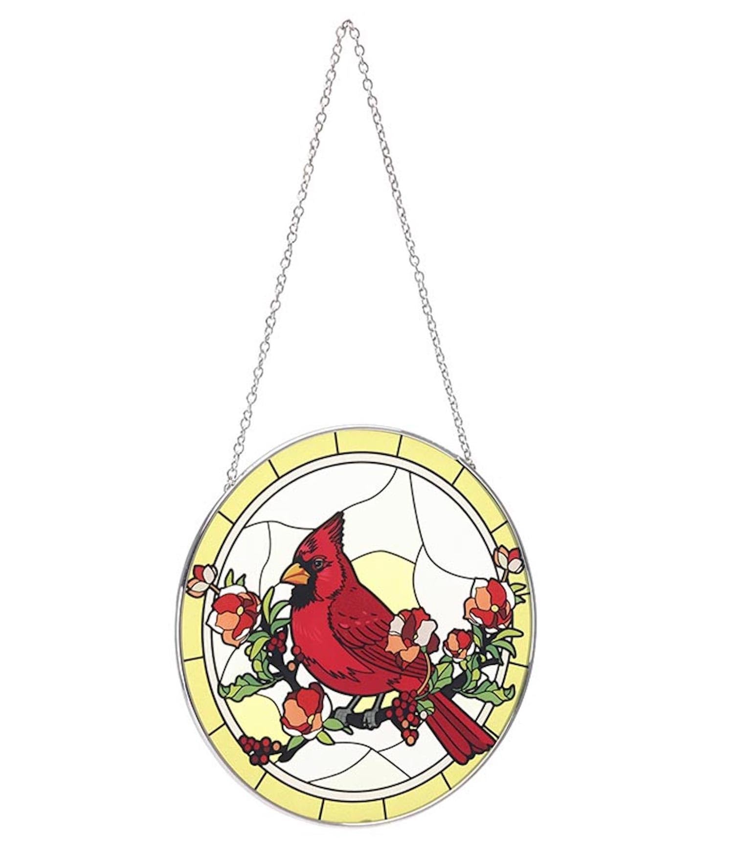 P. Graham Dunn Premier Cardinal Sonnenfänger aus Buntglas, 25,4 cm