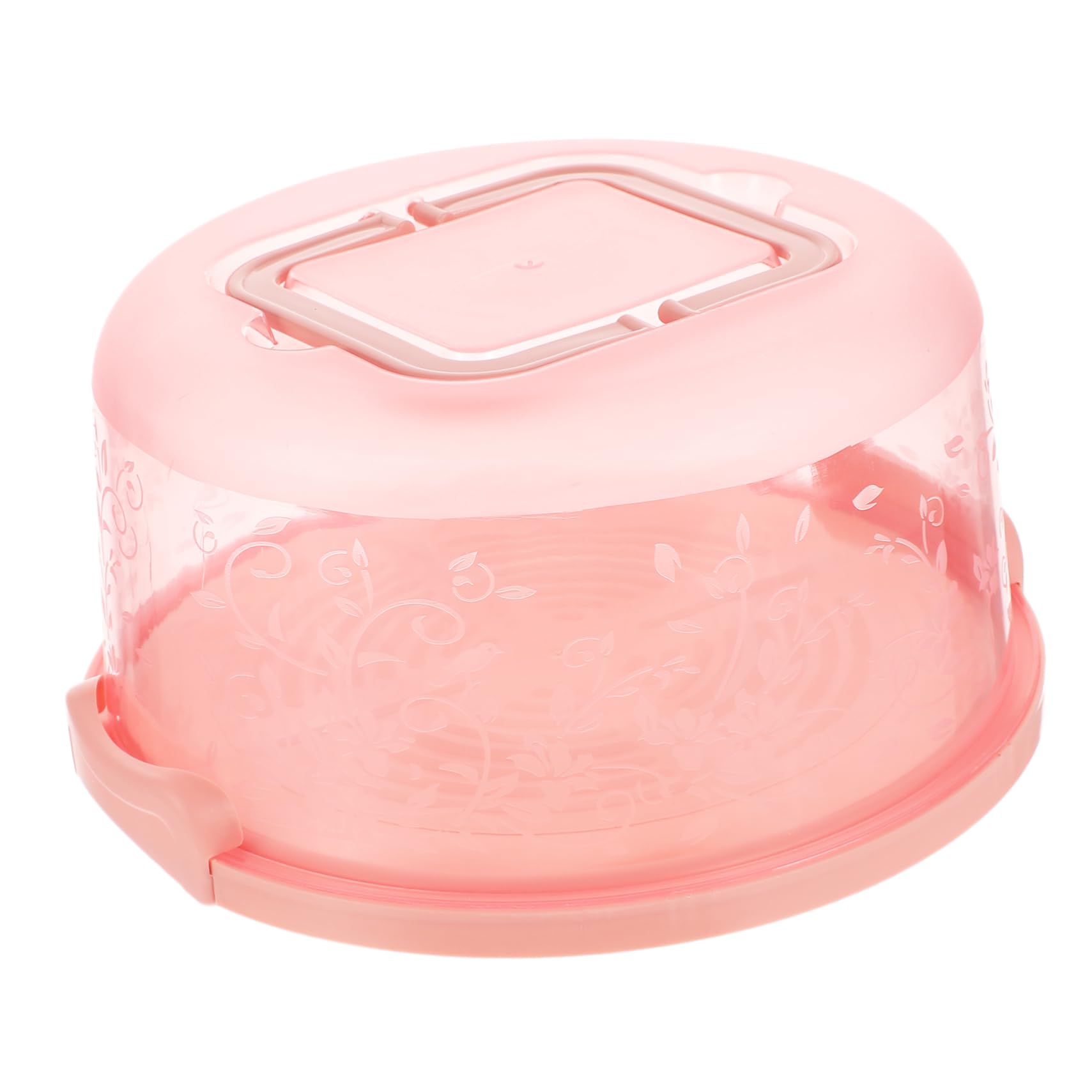 BRIGHTFUFU 1Pc Round Cake Carrier with Handle Portable Buckle Storage Box for Cakes Cookies and Pies for Bakeries Shops and Home Use Safe Simple Design