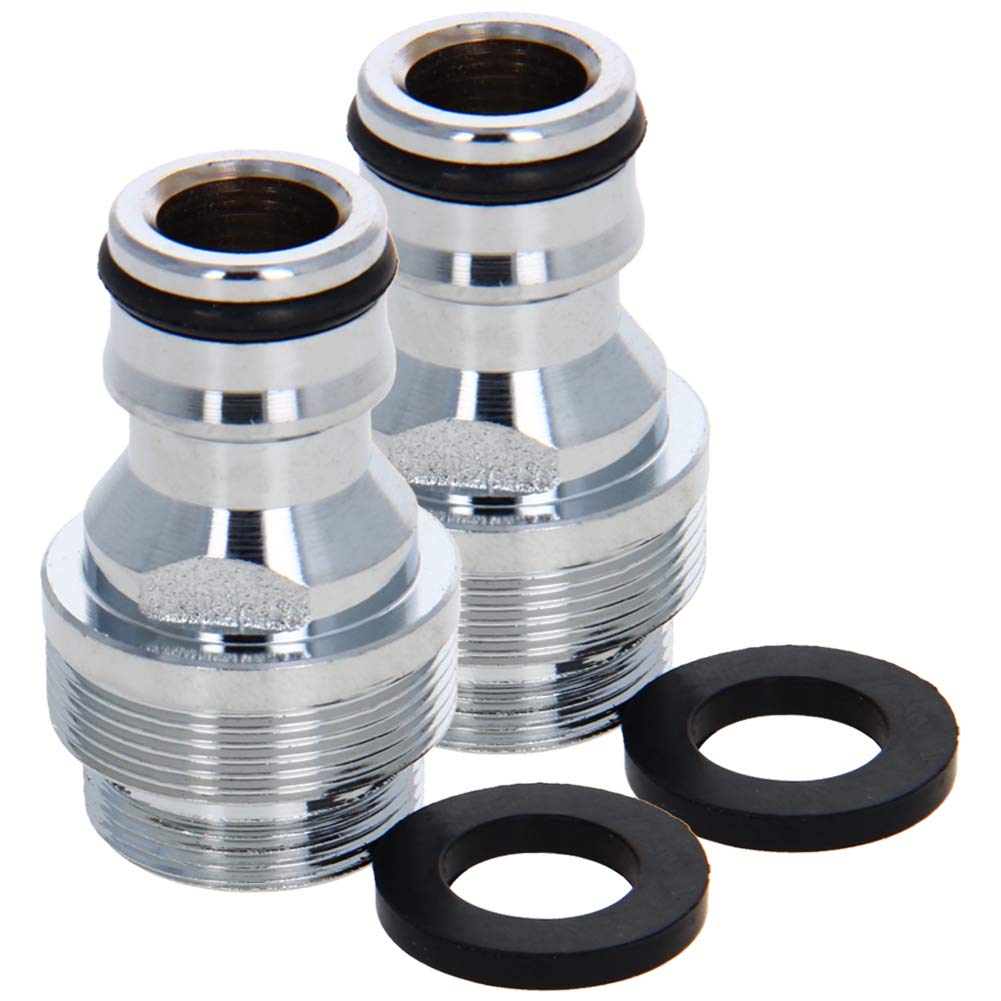 Othmro Garden Hose Quick Connect Nickel-plated Water Hose Fitting Connectors M20 Male Threaded Adapter 2pcs