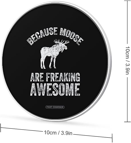 Miniatura 2 de Because Moose are Freaking Awesome Wireless Charger Pad 10W Fast Charging Pad Compatible with iPhone 15 14 13 12 Series Samsung Galaxy Series